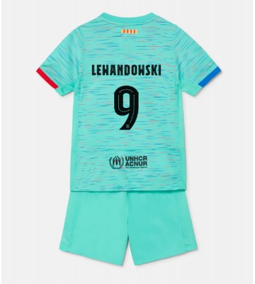Maillot de foot Barcelona Robert Lewandowski #9 Troisième enfant 2023-24 Manches Courte (+ pantalon court)
